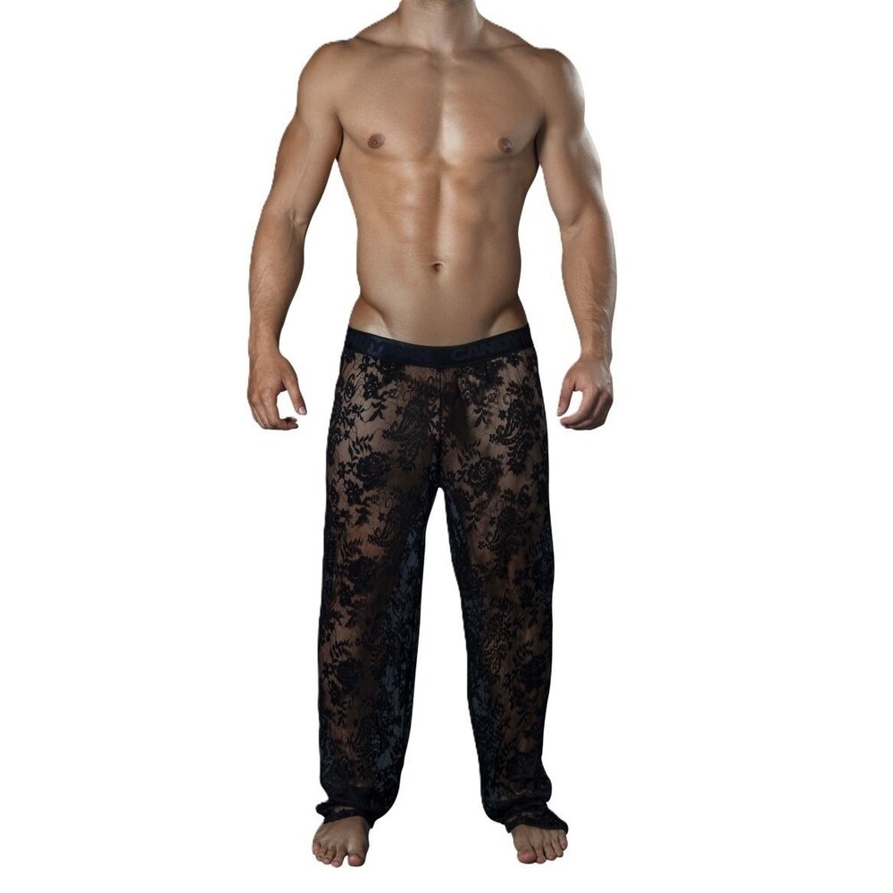Candyman Lace Loungewear See-thru Pant  99234  Black